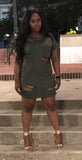 Distressed Green Dress